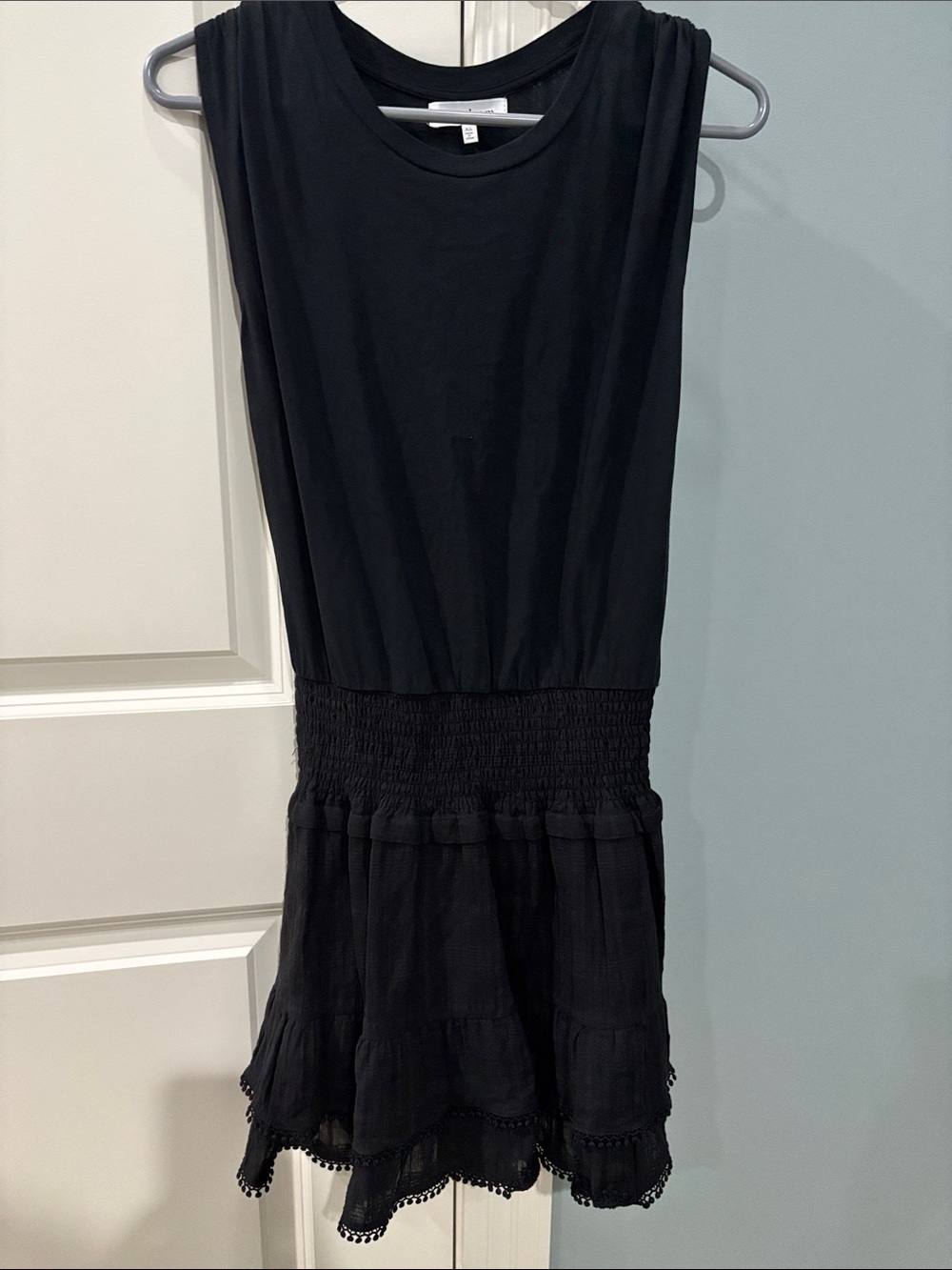 Heartloom Black Sleeveless Smocked-Waist Tiered Dress